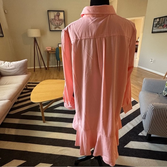 TUCKERNUCK Crepe Callahan Shirt Dress in Peach Size XL NWT - Picture 11 of 14